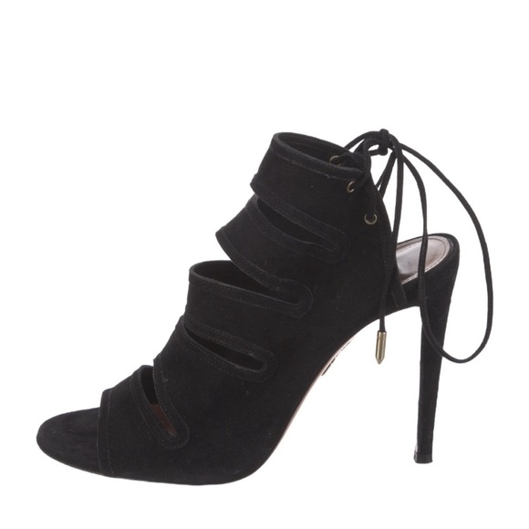 Aquazzura Sloan Seude Lace Up Heels Size 7 (37) - Picture 8 of 8